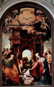 キリスト降誕の図ドメニコ・ベッカフミ（1486-1551）の絵画 作： Domenico Beccafumi
