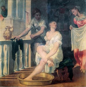 彼女のバースでバトシェバ 作： Domenico Brusasorci