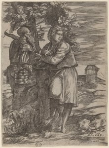 羊飼いと老戦士 作： Domenico Campagnola