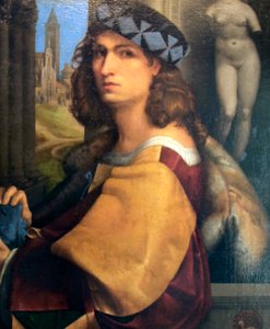 「男の肖像、自画像」、1512 作： Domenico Capriolo