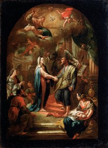 メアリーとジョセフの結婚、18世紀または19世紀初頭 作： Domenico Corvi