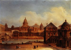 パリのモニュメントの合成図、1836年頃（油彩、紙、キャンバス） 作： Domenico Ferri
