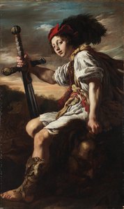 イタリア語  Davide con la testa di Golia ダヴィデとゴリアテの頭