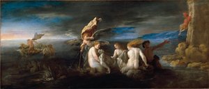 恋人同士のヒーローとレアンドル（絵画 作： Domenico Fetti or Feti