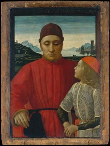 Francesco Sassetti 1421-1490 and His Son Teodoro、ca. 1488。 作： Domenico Ghirlandaio
