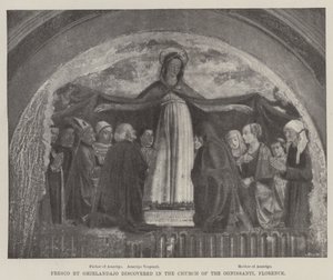 フレスコ画、フィレンツェのオニサンティ教会で発見 作： Domenico Ghirlandaio