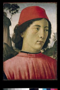 15世紀の若者の肖像 作： Domenico Ghirlandaio