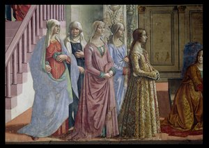 聖母の誕生、女性の詳細、60456からの1490フレスコの詳細 作： Domenico Ghirlandaio