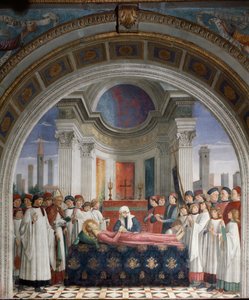 聖フィナの葬儀 - フレスコ画 作： Domenico Ghirlandaio