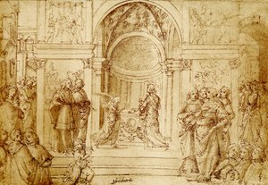 天使は寺院でザカリアに現れます 作： Domenico Ghirlandaio