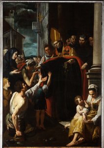 ヴィラノヴァの聖トーマスからの施し 作： Domenico Il Sarzana Fiasella