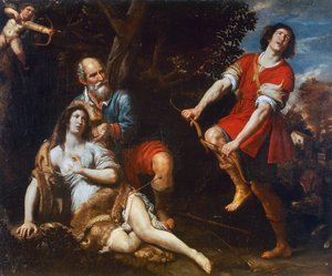 Silvio ja Dorinda, Domenico Fiasella (1589-1669), öljy kankaalle 作： Domenico Il Sarzana Fiasella