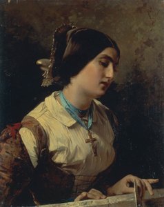 ドメニコ・インドゥーノ作『ロンバルディアの女ルチア』油彩・カンヴァス 作： Domenico Induno
