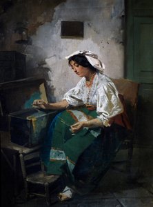 ソーイングガール 作： Domenico Induno