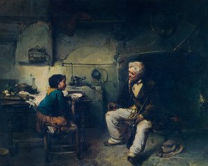 ドメニコ・インドゥノの「The hunter」。 作： Domenico Induno