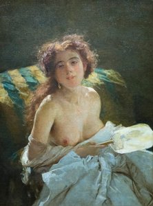 Senhora com um ventilador 作： Domenico Morelli