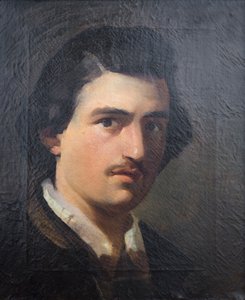 二十歳近くの自画像 作： Domenico Morelli