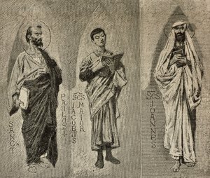 ドメニコ・モレッリがイタリアのアマルフィ大聖堂のモザイクのために描いたシンツ・ポール、大ヤコブ、ヨハネの漫画、P・スコッペッタの絵、『L