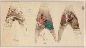 祭壇画のスケッチ 作： Domenico Morelli