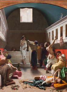 ポンペイの浴場 - ドメニコ・モレッリ（1826-1901）の絵画 作： Domenico Morelli