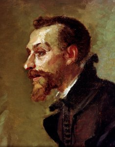 エレオノーラ・デステに「自由なゲルサレム」を読むトルカート・タッソ - 油彩・キャンバス 作： Domenico Morelli
