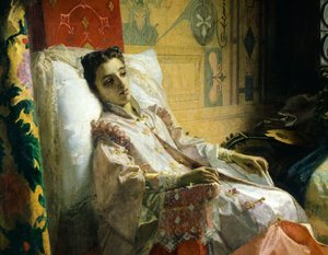 解放されたエルサレムをエレオノーラ・デステに読み聞かせるトルカート・タッソ（ドメニコ・モレッリ作、詳細 作： Domenico Morelli
