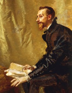 解放されたエルサレムをエレオノーラ・デステに読むトルカート・タッソ（詳細 作： Domenico Morelli