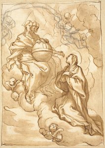 祝福されたマリア・ヴィットーリア・フォルナーリの三位一体のビジョン 作： Domenico Piola