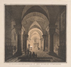 ドイツの中世の著名な建物：帝国の聖マーガレット礼拝堂...、1819年。 作： Domenico Quaglio
