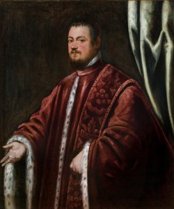 Portrait de Nicolo Da Ponte (1491-1585) - Peinture de Domenico Robustio dit Tintoretto (1560-1635) , huile sur toile 作： Domenico Robusti Tintoretto