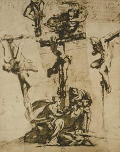 はりつけと気絶する処女の研究 作： Domenico Robusti Tintoretto