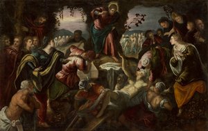 ラザロの復活、1585-1590 作： Domenico Robusti Tintoretto