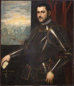 ベネチアの提督の肖像画、16 世紀。 作： Domenico, Tintoretto