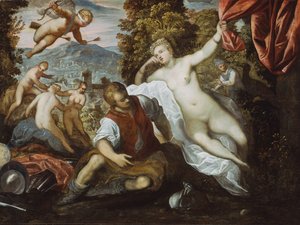 風景の中のキューピッドと三美神と金星と火星、159095