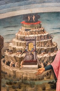 ダンテ・アリギエーリの神曲、煉獄の丘の詳細 作： Domenico di Michelino