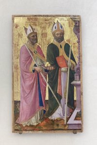 祭壇画の一部である聖ニコラスとジャスト 作： Domenico di Michelino