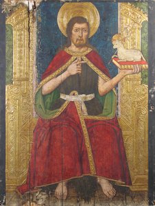 15 世紀の Retable から即位した洗礼者聖ヨハネのパネル。