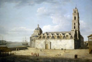 ハバナ大聖堂（キューバ）、1762年8月と9月。ドミニク・セレス（1722-1793）による、1762年にイギリス軍に占領された直後の油彩・キャンバス。 作： Dominic Serres
