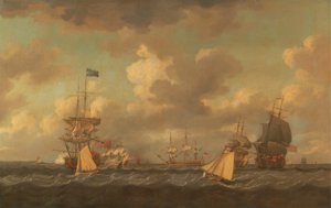 さわやかな風でアンカーにやってくる英国の船 作： Dominic Serres RA