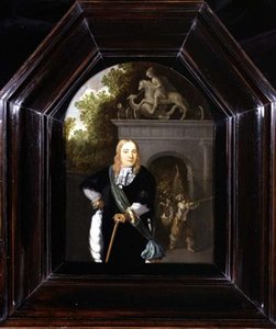 Doeler Poort、ライデンの前に立っているキャプテンJacobus Van Der Burghの肖像 作： Dominicus van Tol