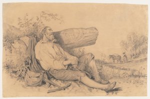 眠っているフィールドワーカー、1842年。 作： Dominique Louis Papety