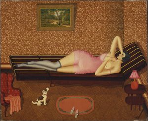 夏のシエスタ 横たわっている女性、1933年。 作： Dominique Peyronnet