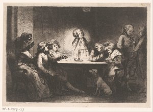 ろうそくの明かりでテーブルを囲む会社 作： Dominique Vivant Denon (baron)