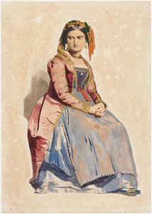 座っているイタリア人女性