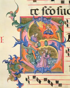Ms 572 f.32v聖ステファンの石打ちを描いた歴史的イニシャル「S」 作： Don Simone Camaldolese