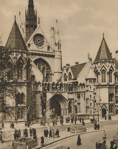 エセックス通りの角の窓からの王立裁判所、c1935。 作： Donald McLeish