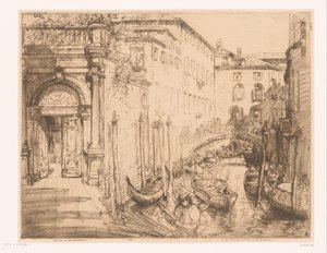 1911 年のヴェネツィアのビュー (白い宮殿) ホワイトパレス 作： Donald Shaw MacLaughlan (signed by artist)