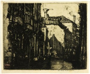 暗い運河、ヴェネツィア 作： Donald Shaw MacLaughlan