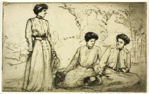 3 人の女の子 作： Donald Shaw MacLaughlan