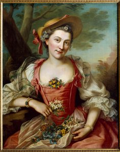 女性の肖像」 ドナティアン・ホノット（1707-1785）作 18世紀 ディジョン美術館蔵 作： Donat Nonotte
